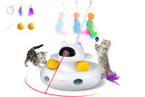 4-in-1 Rechargeable Automatic Cat Teaser Interactive Cat Toy with Laser Feather Balls