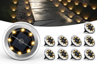 10Pcs Mini Solar Stainless Steel Ground Lights