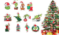 24PCS Grinch Inspired Christmas Tree Ornaments