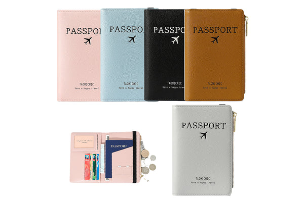 RFID Passport Holder Cover Card Wallet Holder with Zipper