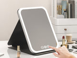 Fold LED Dimmable Makeup Mirror with 3 Colors Adjustable Light
