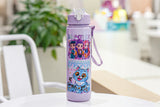 700ML Cartoon Anime Straw Water Bottle With Strap
