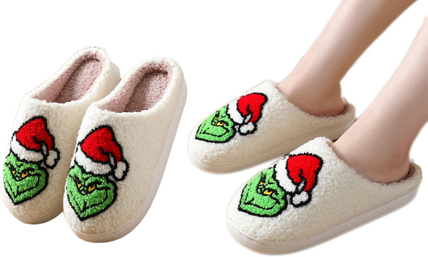 Cozy Grinch Inspired Christmas Slippers