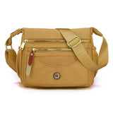 Multi-Pocket Splash-Proof Nylon Crossbody Shoulder Bag