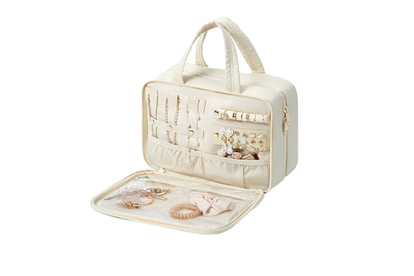 Travel Toiletry Bag Makeup Bag Cosmetic Organizer with Jewelry Organizer