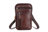 Leather Phone Pouch Belt Bag Crossbody Waist Pack for Men