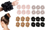 6Pcs Satin Scrunchies for Women Large Hair Scrunchy Thick Elastic Hair Ties Hair Bands Ponytail Holders