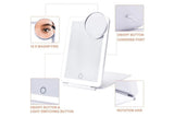 3 Colors LED Folding Travel Makeup Mirror with 10X Magnifying Mirror