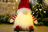 Christmas Gnome Xmas Decor with LED Light and Bling Hat