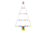 Christmas Tree Lights Decorations Colorful Light String Triangle Ladder