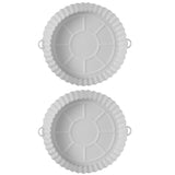 2Pcs Silicone Round Baking Tray Air Fryer Liner Pizza Oven Basket Mat