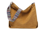 Large Capacity Corduroy Tote Bag with Adjustable Strap for Women