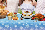 3Pcs Snowflake Tablecloth Winter Wonderland Disposable Table Cover