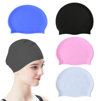 Elastic Silicone Swimming Cap Water-resistant Ear Protection