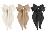 3 Piece Large Bow Ribbon Hair Clip Set for Women Girls