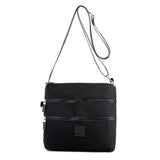 Three-Pocket Splash-Proof Nylon Crossbody Bag