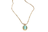Collarbone Chain Dainty Oval Pendant Necklace