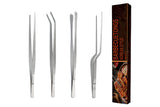 4Pcs Stainless Steel BBQ Tongs for Grilling
