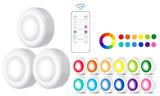 3Pcs 16-Color Wireless LED Cabinet Lights with Remote Control Set