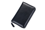 Travel Wallet Genuine Leather Card Holder Wallet with Zipper