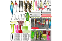 Fishing Tackle Box Full loaded Accessories Hooks Lures Baits Worms Freshwater Saltwater