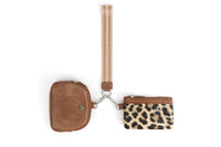 Mini Dual Pouch Wallet Wristlet Wallet for Women PU Leather  Purse