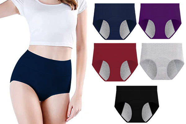 5Pcs Mid Waist Menstrual Leakproof Panties for Women