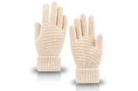 2 Pair Winter Thermal Warm Gloves for Men Women Touchscreen Knitted fleece gloves