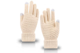 2 Pair Winter Thermal Warm Gloves for Men Women Touchscreen Knitted fleece gloves
