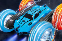 2.4 GHZ 4WD Double Sided RC Stunt Car 360 Degree Rotating Remote Control Crawler with Headlights