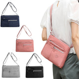 Multi-Pocket Splash-Proof Nylon Crossbody Shoulder Bag