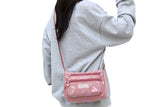Women's Graffiti Print Zip Pocket Crossbody Bag Shoulder Bag Travel Messenger Bag