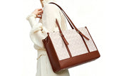 15.6-inch Laptop Tote Bag with Matching Wristlet Clutch Pouch Wallet Handbag Crossbody