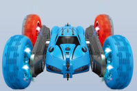 2.4 GHZ 4WD Double Sided RC Stunt Car 360 Degree Rotating Remote Control Crawler with Headlights