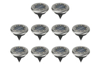 10Pcs Mini Solar Stainless Steel Ground Lights
