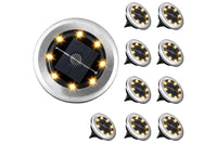 10Pcs Mini Solar Stainless Steel Ground Lights