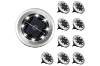 10Pcs Mini Solar Stainless Steel Ground Lights