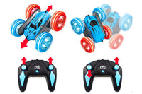 2.4 GHZ 4WD Double Sided RC Stunt Car 360 Degree Rotating Remote Control Crawler with Headlights