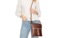 Women Crossbody Messenger Bag Shoulder Bag with Tassel Zipper