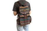 Boho Style Flap Drawstring Backpack Shoulder Bag Outdoor Travel Bag