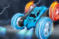 2.4 GHZ 4WD Double Sided RC Stunt Car 360 Degree Rotating Remote Control Crawler with Headlights