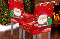 2Pcs Christmas Printed Chair Covers