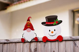 Christmas Fence Peeker Decoration Metal Xmas Outdoor Garden Fence Sign