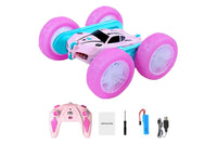 2.4 GHZ 4WD Double Sided RC Stunt Car 360 Degree Rotating Remote Control Crawler with Headlights