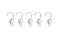 5 PCS Stainless Steel Metal Hanging Hook Clips for Closet