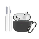 Silicone Protective Case for Apple AirPods Series with Cleaning Pen and Keychain