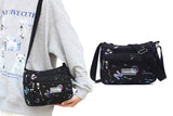 Women's Graffiti Print Zip Pocket Crossbody Bag Shoulder Bag Travel Messenger Bag
