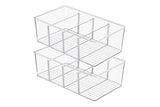 Set of 2 Clear Plastic Storage Bins Container for Pantry & Kitchen