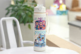 700ML Cartoon Anime Straw Water Bottle With Strap