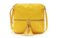 Women Crossbody Messenger Bag Shoulder Bag with Tassel Zipper